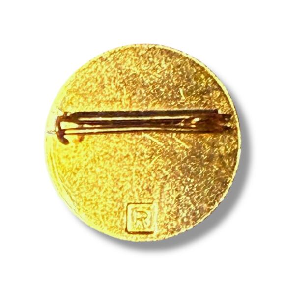 Vintage Girl Scouts Lapel Pin Gold Tone Blue Enamel World Assoc Trefoil Guides - Picture 3 of 4